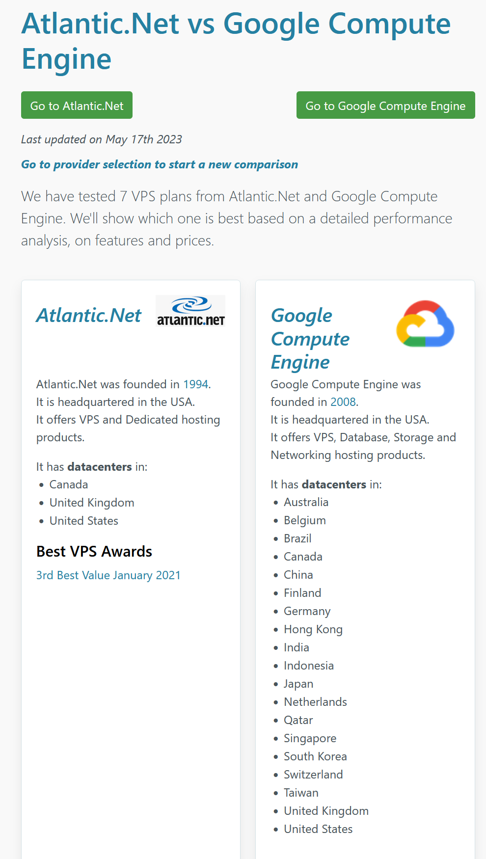 VPSBenchmarks